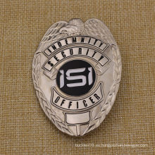 Insignia de seguridad personalizada de metal de Securty con color plateado